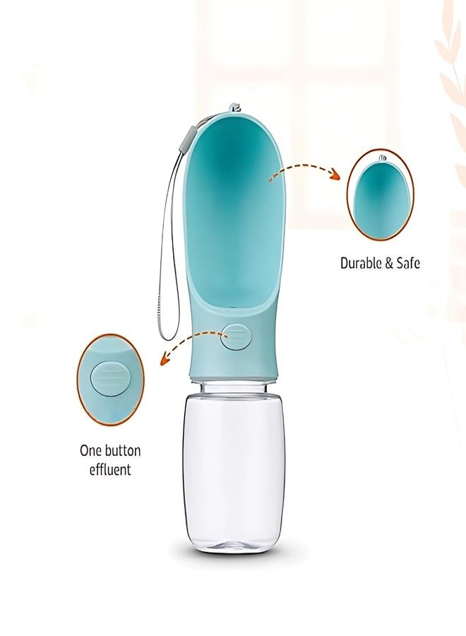 PET FUN زجاجة مياه للحيوانات الأليفة من بيت فن | موزع مياه محمول مانع للتسرب للحيوانات الأليفة | مثالي للسفر والمشي لمسافات طويلة والأنشطة الخارجية (أزرق، 350 مل) - Image 2